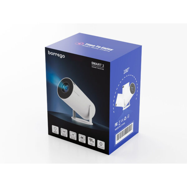 BORREGO SMART2 PROJECTOR | - 4K Video | Dual Wi-Fi | Android 11 |  160 ANSI Brightness