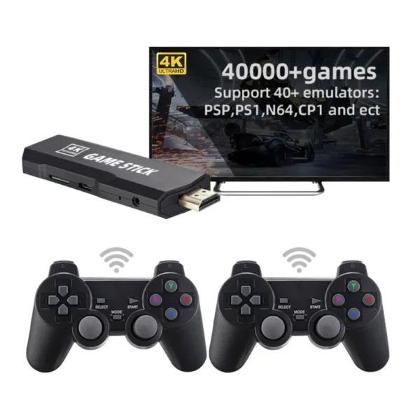 Lemon Toys 2.4G Wireless Controller Gaming Console Gamepad,4K Ultra HD Game Stick-Supports Wireless Dual Play,3000+ Classic Games,35 Hrs Continuous Gameplay,Video Games For Kids-Usb Rechargeable - Image 2