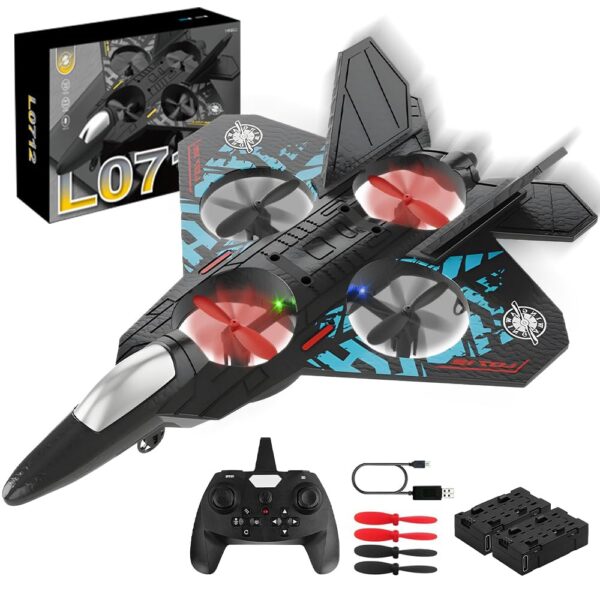 RC Plane 2.4GHz Remote Control Plane L0712 Drone Quadcopter Hovering with Auto Hovering Fighter Aircraft RC Airplane RTF for Beginner, Kids and Adults,3D Flip Airplane Toy