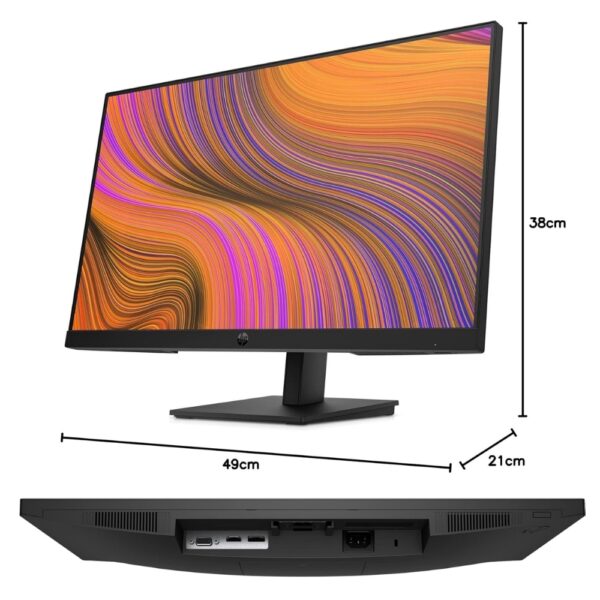 HP P24h G5 FHD Monitor, 60.5 cm (23.8") Anti-glare FHD (1920 x 1080), 72% NTSC, Height adjustable, Dual speakers - Image 2