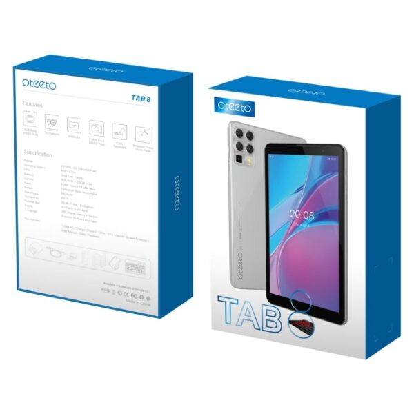 Oteeto Tab 8 Tablet, 8 Inch Display, 8GB RAM, 256GB ROM, Octa Core 1.8GHz, 5G, 5000mAh Battery, 13MP Rear Camera, 5MP Front Camera, Android 13 - Image 2