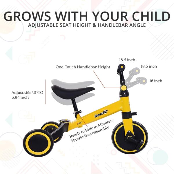 3-in-1 Toddler Tricycle - Adjustable Seat, 3-Wheel Balance Bike for Kids 1-4 Years, Indoor/Outdoor Ride for Boys & Girls - Image 2