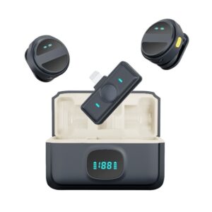 SX21 Round Lavalier Microphone 2.4G Wireless Dual Microphone | HIFI AUDIO | ANC | ACCURATE CONNECTION | 30M RANGE | IPHONE & ANDROID