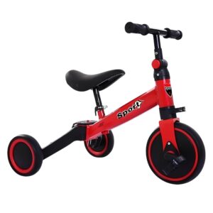 3-in-1 Toddler Tricycle - Adjustable Seat, 3-Wheel Balance Bike for Kids 1-4 Years, Indoor/Outdoor Ride for Boys & Girls