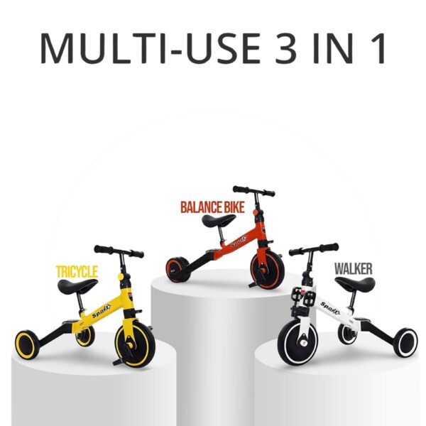 3-in-1 Toddler Tricycle - Adjustable Seat, 3-Wheel Balance Bike for Kids 1-4 Years, Indoor/Outdoor Ride for Boys & Girls - Image 5
