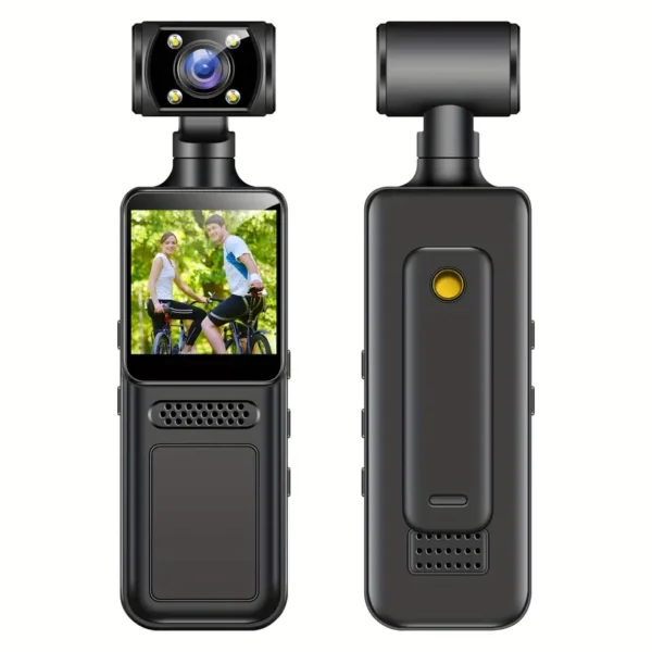 4K Ultra HD Wearable Action Camera with Rotating Lens, Touch Video Recording, Loop Recording, Night Vision, and TF Card Storage - Handheld Body Camera for Skiing, Cycling, and Outdoor Adventures, Adventure Gear, Compact Device, Durable Construction