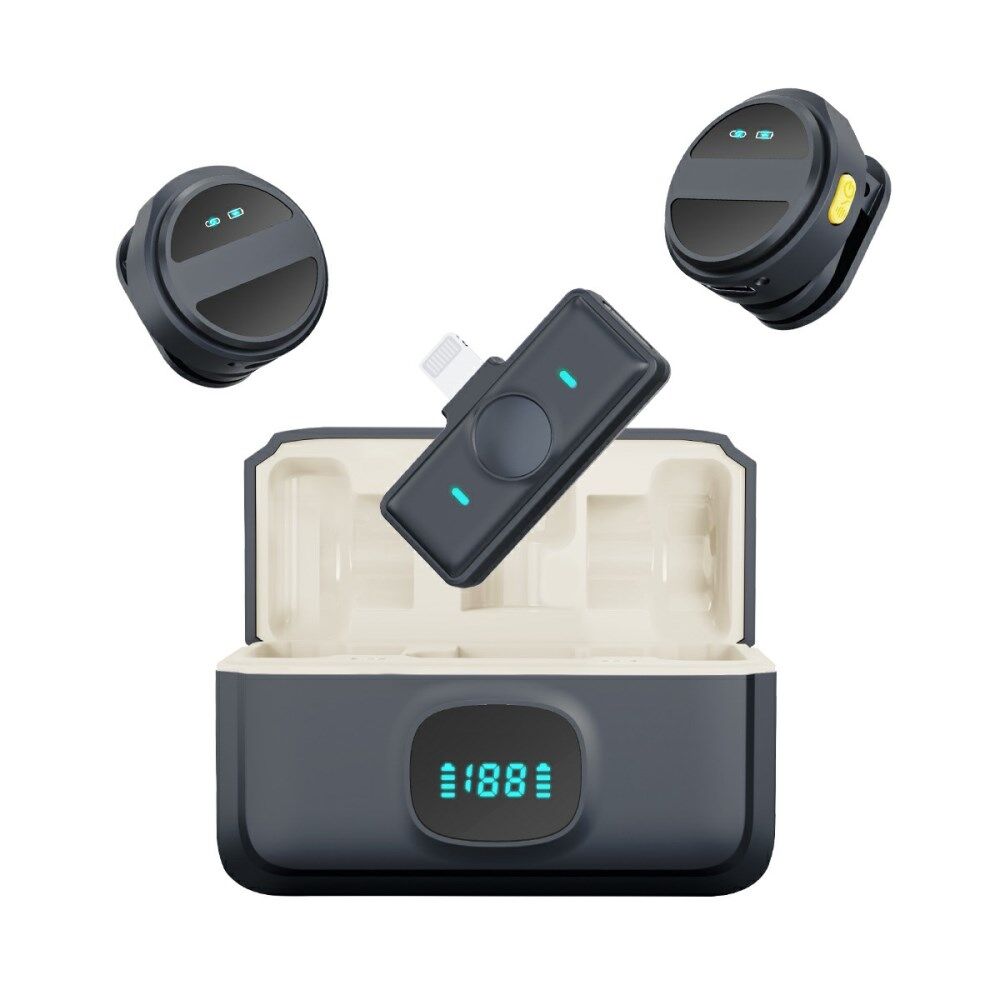 SX21 Round Lavalier Microphone 2.4G Wireless Dual Microphone | HIFI AUDIO | ANC | ACCURATE CONNECTION | 30M RANGE |